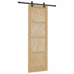 Sliding Door Set Manual Natural and black 78 x 232 cm 3333614