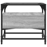 Coffee Table with Glass Top Grey Sonoma 50x50x45 cm Steel 846052