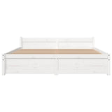 Bed Frame without Mattress White Solid Wood 135x190 cm Double Double 815020