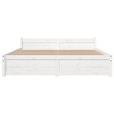 Bed Frame without Mattress White Solid Wood 135x190 cm Double Double 815020