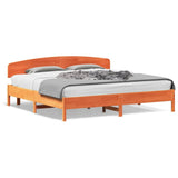 Bed Frame without Mattress Wax Brown 200x200 cm Solid Wood Pine 3207196