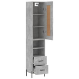 Highboard Concrete Grey 34,5x34x180 cm Engineered Wood 3200269