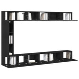 TV Cabinet Set 9 pcs Black Oak 3333058