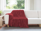 Throw Blankets 6 pcs Bordeaux Red 150 x 130 cm Fleece 42016893