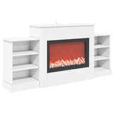 Electric Fireplace White 140 x 30 x 67 cm Engineered wood 8021143
