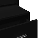 ZNTS Wall-mounted Bedside Cabinet with LED Lights Black 848159