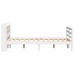 ZNTS Bed Frame with Headboard without Mattress White 150x200 cm King Size 3306648