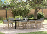 Garden Dining Set 9 pcs Beige Poly Rattan 3380768