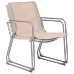 4 Piece Garden Lounge Set Fabric & Steel Cream 44353