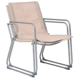 4 Piece Garden Lounge Set Fabric & Steel Cream 44353