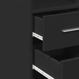 Slim Storage Cabinet Black 30x42.5x225 cm Engineered Wood 3281267