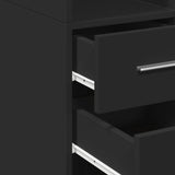 Slim Storage Cabinet Black 30x42.5x225 cm Engineered Wood 3281267