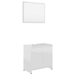 Bathroom Furniture Set High Gloss White Engineered Wood 802657