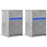 Bedside Cabinets with LED Lights 2 pcs Concrete Grey Engineered Wood 852005