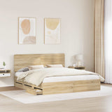 Bed Frame with Drawer Sonoma Oak 200 x 200 cm Engineer Wood 3412562