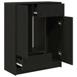 Sideboard with Drawers and Doors Black Oak 73x31x90 cm 861851
