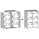 Highboard White 68x39x101,5 cm Steel 851225