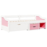 Day Bed with 3 Drawers without Mattress IRUN White&Pink 90x200 cm 3314685