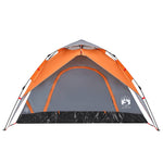 Camping Tent Dome 5-Person Grey and Orange Quick Release 4004187