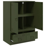 Highboard Olive Green 67x39x95 cm Steel 841809
