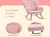 Soft Fleecey Rocking Wingback Chair - Pink T3398P344453