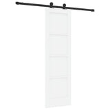 Sliding Door White and Black 61 x 198.5 cm Solid Pine Wood 3333325