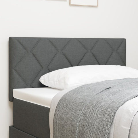 ZNTS LED Headboard Diamond Blocks Design Dark Grey 100 cm Fabric 3338201