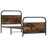 Bed Frame Without Mattress 107x203 cm Smoked Oak Engineered Wood 4100223