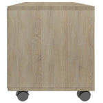 TV Cabinet with Castors Sonoma Oak 90x35x35 cm Engineered Wood 800183