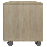 TV Cabinet with Castors Sonoma Oak 90x35x35 cm Engineered Wood 800183
