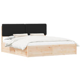 Bed Frame with Upholstered Headboard Black 200 x 200 cm 3398141