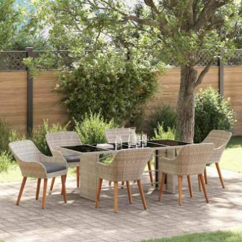 Outdoor Dining Set 7 pcs Light grey 3261633