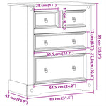 Chest of Drawers Corona 80x43x91 cm Solid Wood Pine 4005670