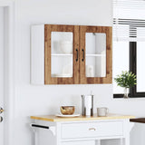 Kitchen Wall Cabinet with Glass Door Lucca Old Wood Engineered Wood 853855