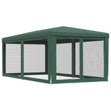 Party Tent with 6 Mesh Sidewalls Green 3x6 m HDPE 319238