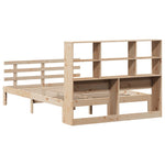 ZNTS Bookcase Bed without Mattress 150x200 cm King Size Solid Wood Pine 3322759