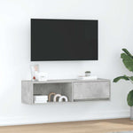ZNTS TV Cabinet Concrete Grey 100x31x25.5 cm Engineered Wood 861478