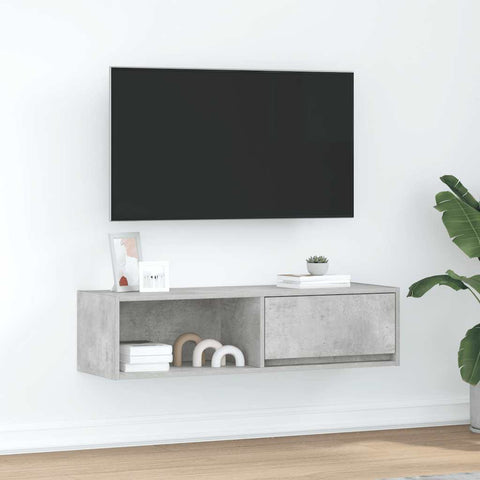 ZNTS TV Cabinet Concrete Grey 100x31x25.5 cm Engineered Wood 861478