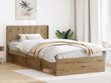 Bed Frame with Storage and Headboard Artisan Oak 90 x 190 cm 3414266