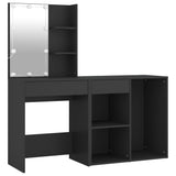 LED Dressing Table with Cabinet Black Engineered Wood 3082018