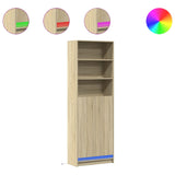Highboard with LED Sonoma Oak 69x32.5x200 cm Engineered Wood 3307907