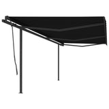 Manual Retractable Awning with Posts 6x3.5 m Anthracite 3070279