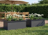 Garden Planter with LED 2 pcs Antracite 40 x 80 x 40 cm Steel 8008159