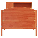 ZNTS Bookcase Bed without Mattress Wax Brown 90x190cm Single Solid Wood Pine 3323088