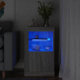 Side Cabinet with LED Lights Grey Sonoma Engineered Wood 836640