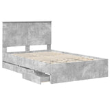 Bed Frame with Drawer Concrete Grey 120 x 190 cm Engineer Wood 3411141