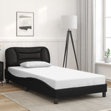 Bed Frame with LED without Mattress "Hvar" Black 100x200 cm 3213913