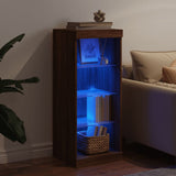 Sideboard with LED Lights Brown Oak 41x37x100 cm 836734