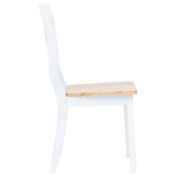 5 Piece Dining Set Solid Rubber Wood White and Brown 276870