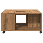 ZNTS Coffee Table Artisian Oak 80x80x40 cm Engineered Wood 853181